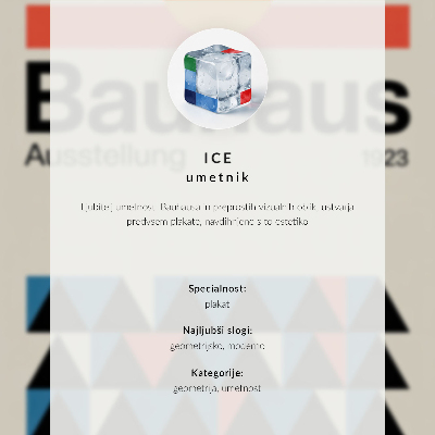 Plakatas svetainei Bauhaus stilius sujungia ryškias spalvas su modernumu