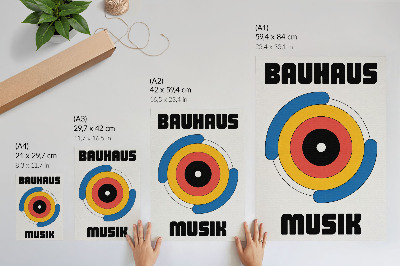 Plakatas svetainei Bauhaus stilius sujungia ryškias spalvas su modernumu