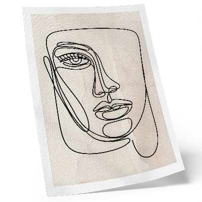 Sieninis plakatas Minimalistinis elegancijos veidas smėlio spalvos juodas
