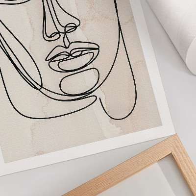 Sieninis plakatas Minimalistinis elegancijos veidas smėlio spalvos juodas