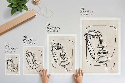 Sieninis plakatas Minimalistinis elegancijos veidas smėlio spalvos juodas