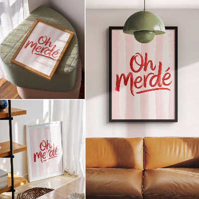 Plakatas Raudonos raidės pasteliniame fone