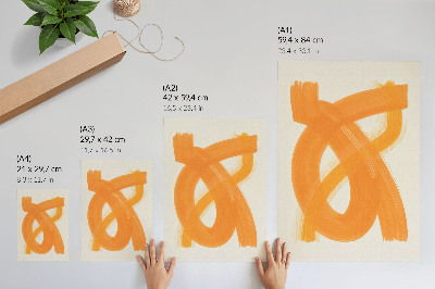 Sieninis plakatas Abstraktūs oranžiniai ryškūs teptuko potėpiai