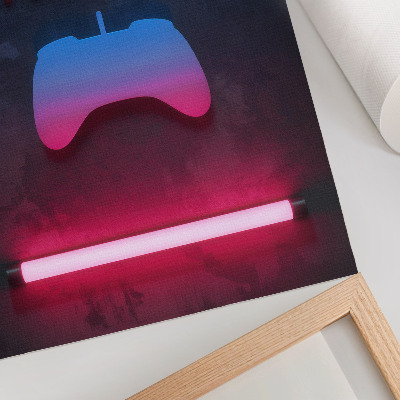 Plakatas Neoninių pikselių užrašas, žaidimų kilimėlio dinamika