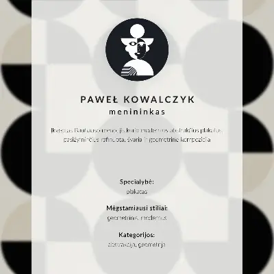 Dekoratyvinis plakatas geometrinių formų harmonija, modernumas ir minimalizmas