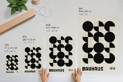 Dekoratyvinis plakatas geometrinių formų harmonija, modernumas ir minimalizmas