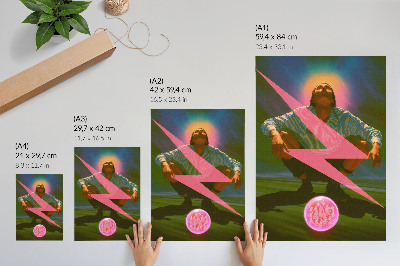Plakatas Neoninės spalvos ir stebinanti figūra