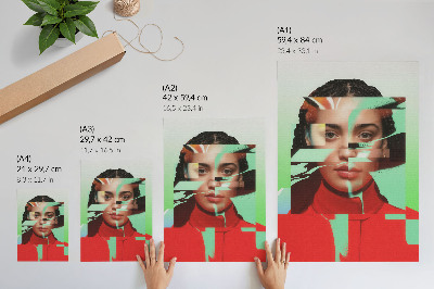 Dekoratyvinis plakatas Fragmentuotas pop meno modernumo vaizdas