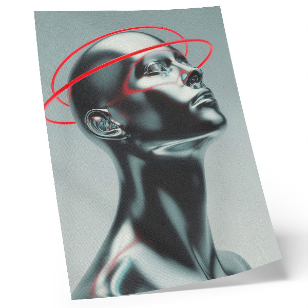 Plakatas svetainei Futuristinė skulptūra modernumo raudona pilka