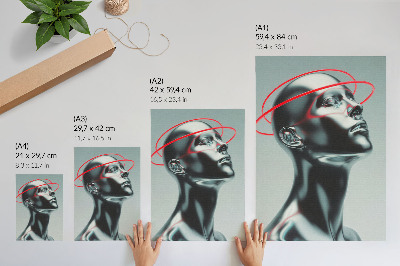 Plakatas svetainei Futuristinė skulptūra modernumo raudona pilka