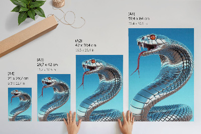 Plakatas svetainei Metalinis gyvatės mėlynumo fonas su raudonu intensyvumu