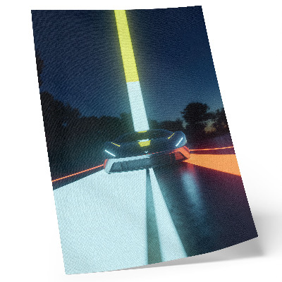 Dekoratyvinis plakatas Dinaminių linijų futuristinis automobilis naktį