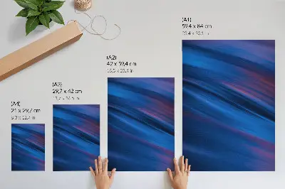 Plakatas dinamiškos mėlynos spalvos spalvų juostos