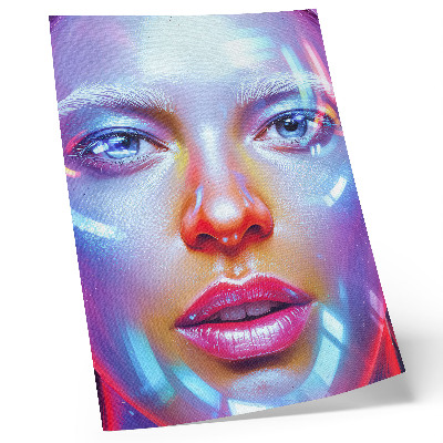 Plakatas svetainei Futuristinis portretas, kupinas energingų spalvų