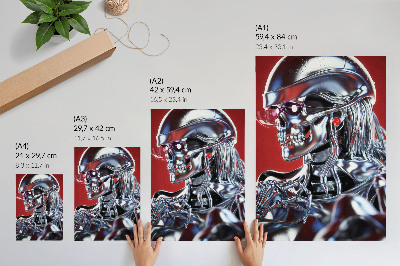 Sieninis plakatas Futuristinis personažo motyvas juodai raudonas