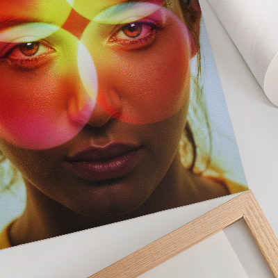 Plakatas svetainei Žmogaus veidas su spalvotais energijos ratais