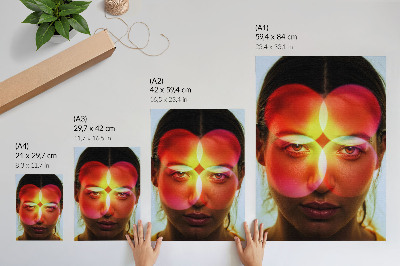 Plakatas svetainei Žmogaus veidas su spalvotais energijos ratais