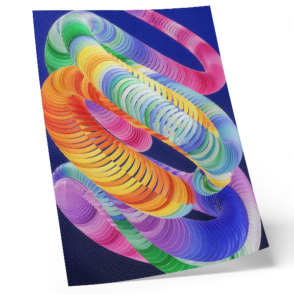 Sieninis plakatas Spalvingos spiralės abstrakčiu stiliumi