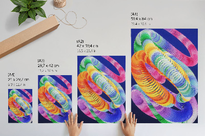 Sieninis plakatas Spalvingos spiralės abstrakčiu stiliumi