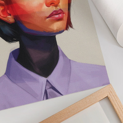 Plakatas svetainei Ryškių spalvų modernus minimalistinis portretas