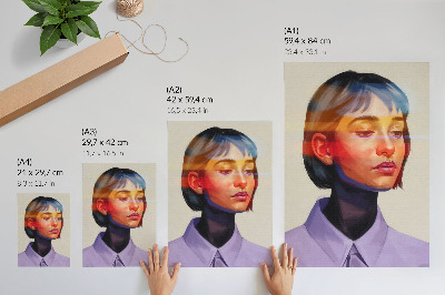 Plakatas svetainei Ryškių spalvų modernus minimalistinis portretas