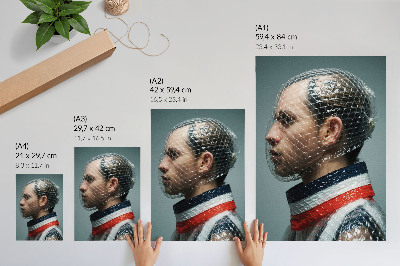 Dekoratyvinis plakatas Modernus portretas su burbuline plėvele