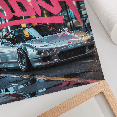 Plakatas svetainei Sportinių automobilių grafiti modernaus miesto gyvenimo atmosfera