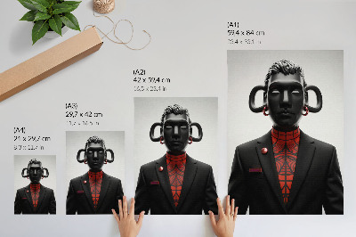 Plakatas svetainei Futuristinis dizainas su juodos ir raudonos spalvos motyvais