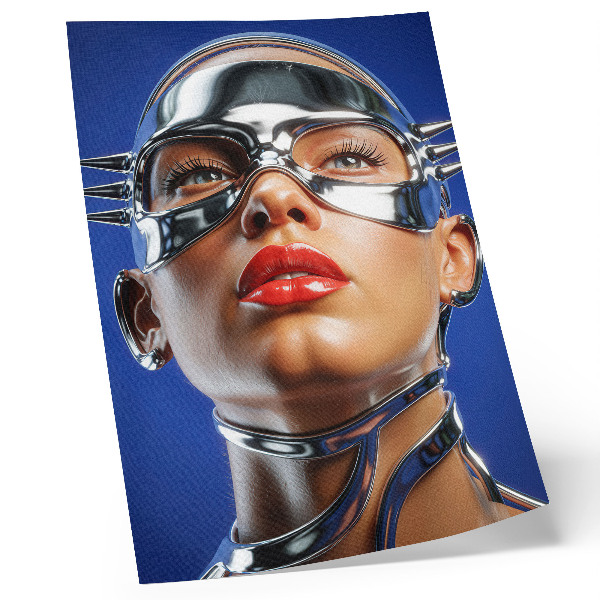 Plakatas svetainei Futuristinė figūra, intensyvios spalvos, modernumas
