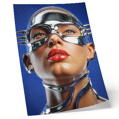 Plakatas svetainei Futuristinė figūra, intensyvios spalvos, modernumas