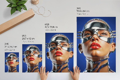 Plakatas svetainei Futuristinė figūra, intensyvios spalvos, modernumas