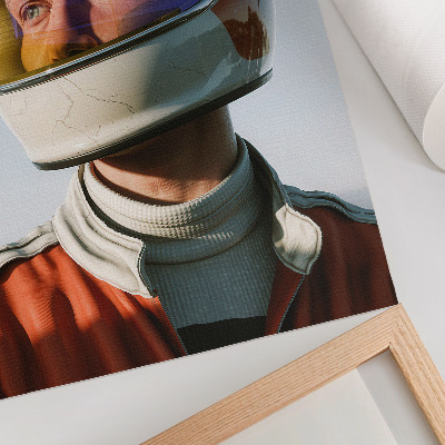 Plakatas Figūra su kosminiu šalmu, futuristinė atmosfera