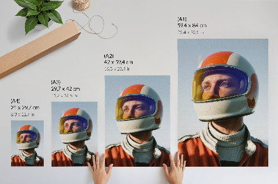 Plakatas Figūra su kosminiu šalmu, futuristinė atmosfera