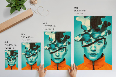 Plakatas Kontrastingos spalvos, siurrealizmas, dinamiškos formos