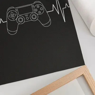 Dekoratyvinis plakatas minimalistinė žaidimų tema su juodai balta širdimi