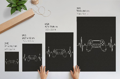 Dekoratyvinis plakatas Minimalistinė žaidimų tema – juodai balta širdis