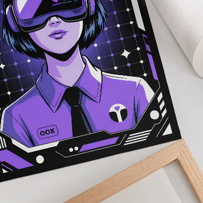 Plakatas svetainei Ateities technologijų violetinė dinaminė tema