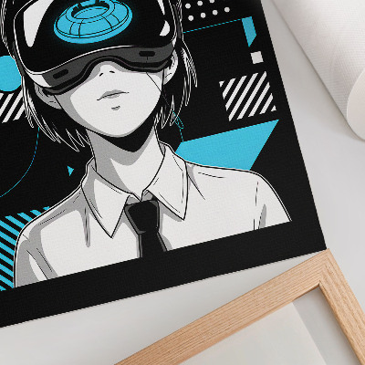 Plakatas Modernus personažas su VR akiniais