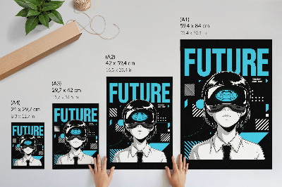 Plakatas Modernus personažas su VR akiniais