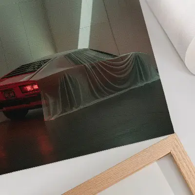 Plakatas svetainei minimalistinis klasikinio automobilio šviesos dizainas