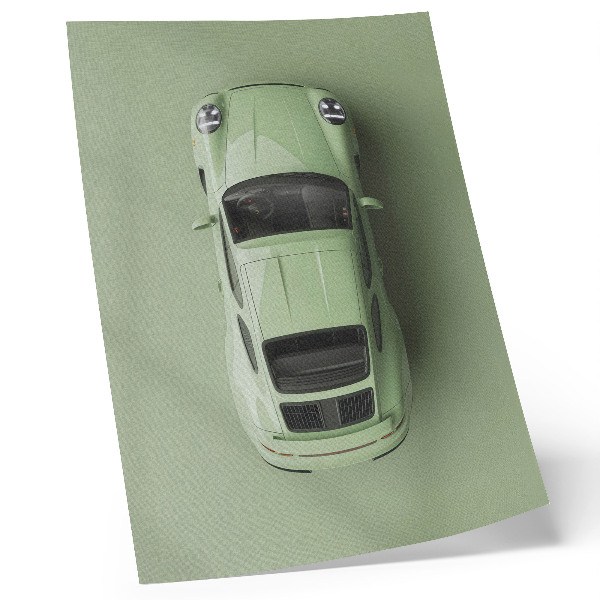 Plakatas Modernus automobilis žalios spalvos atspalvyje