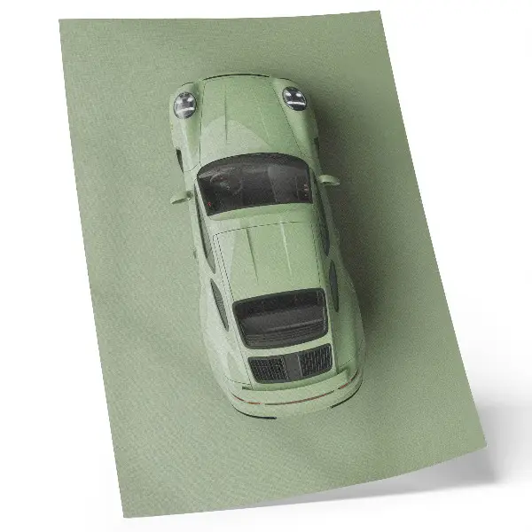 Plakatas modernus žalios spalvos automobilis