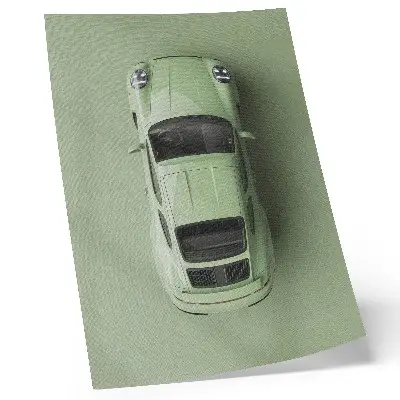 Plakatas modernus žalios spalvos automobilis