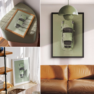 Plakatas Modernus automobilis žalios spalvos atspalvyje