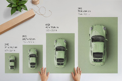 Plakatas Modernus automobilis žalios spalvos atspalvyje