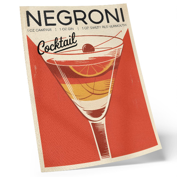 Plakatas svetainei Retro stiliaus kokteilių grafika, elegancija, nostalgija