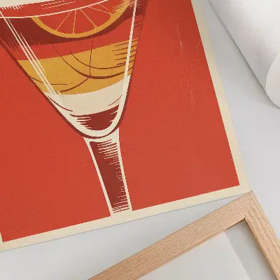 Plakatas svetainei retro stiliaus kokteilių grafika su elegancijos ir nostalgijos motyvais