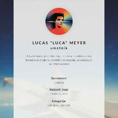 Plakatas Minimalistinis vaizdas su slidininkais ir dangumi