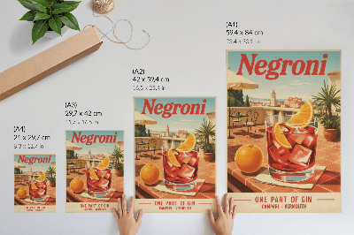 Plakatas svetainei Apelsinų gėrimas terasoje, retro stiliaus atmosfera