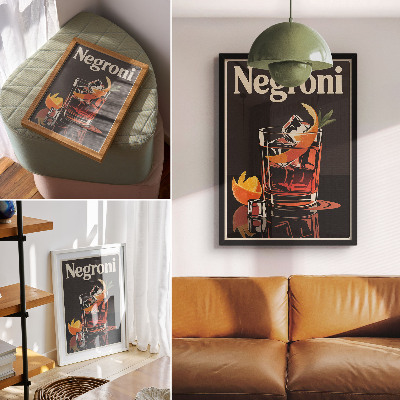 Dekoratyvinis plakatas Gerti su ledu ir apelsino žievele